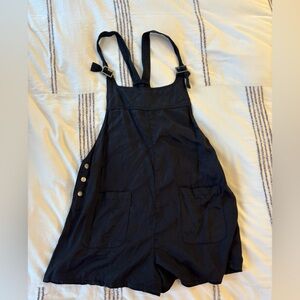 BDG Black Strappy Jumpsuit with Buckle Accents